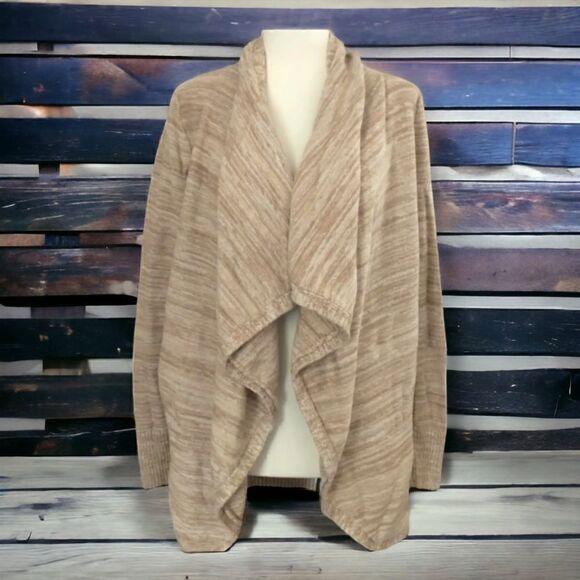 Chunky Open Front Cardigan M Draped Front Sweater Old Money Quiet Luxury RQT - Picture 10 of 16